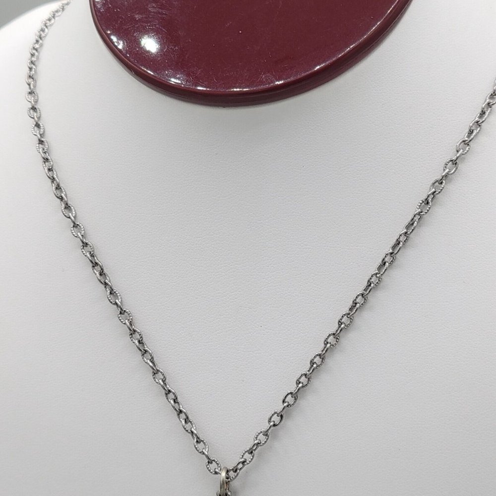 Unisex Silver Tone Cable Chain Fashion Necklace Cross Shaped Pendant 24 in - Picture 5 of 9